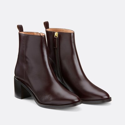 Stivaletti con tacco in pelle liscia, Signature FAUSTINE LA REDOUTE COLLECTIONS