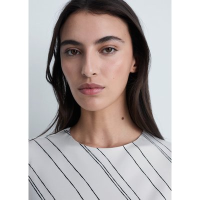 Robe à rayures satinée MANGO