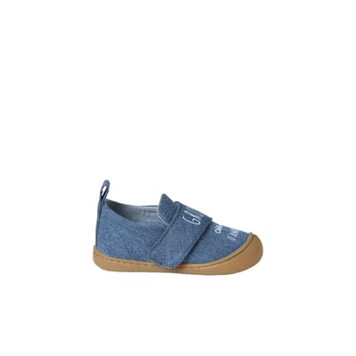 Chaussons scratchés bébé en toile denim VERTBAUDET