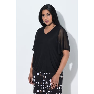 Blouse au tombé fluide, voile en tulle ULLA POPKEN