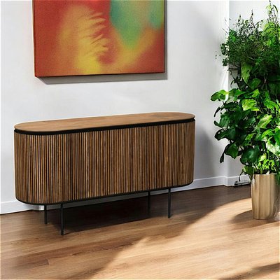 Buffet en bois de teck recyclé forme organique MONACO PIER IMPORT