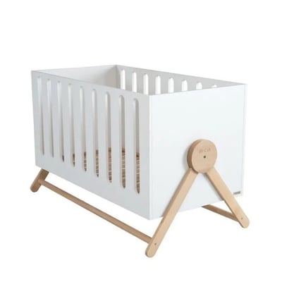 Lit Swing 140x70 Blanc/Bois MICUNA