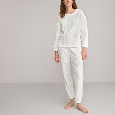 Pyjama en maille polaire effet torsades SO'HOME