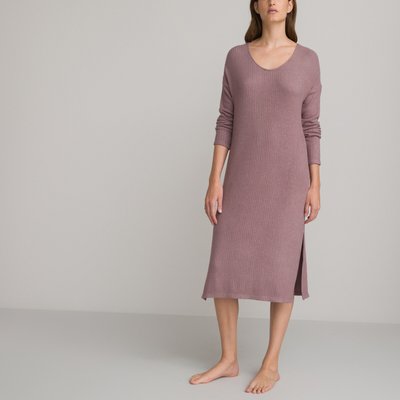 Chemise de nuit unie en maille côtelée LA REDOUTE COLLECTIONS