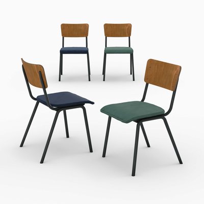 Pack 4 chaises en velours et - NICO RENDEZ-VOUS DÉCO