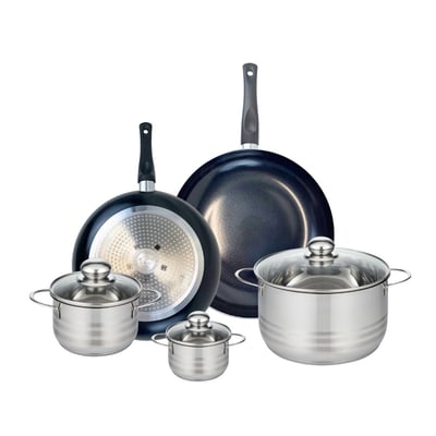 Batterie 2 poêles 28/32cm + 3 faitouts 12/16/24cm PRIMA BRILLANT ELO