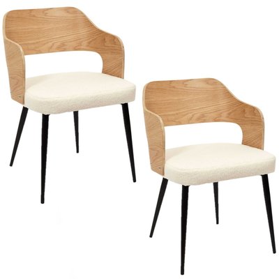 Lot de 2 fauteuils de table assise bouclette TOILINUX
