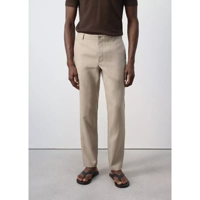 Pantalon 100 % lin slim fit MANGO MAN