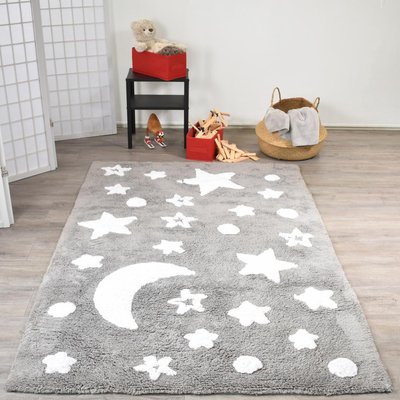 Tapis enfant Lavable 30° en coton BIO NIGHT UN AMOUR DE TAPIS