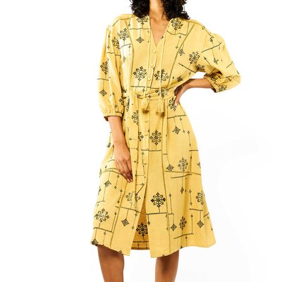 Robe droite midi avec manches et broderies GARCIA WILD
