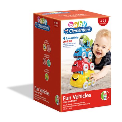 Brinquedo "Veículos divertidos empilháveis", Clementoni CLEMENTONI