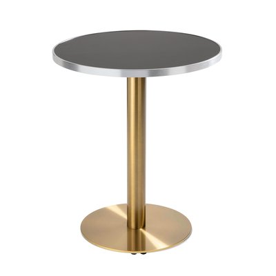 Table à manger ronde 60 cm en contreplaqué avec revêtement stratifié et bords en aluminium, MONTMARTRE OVIALA