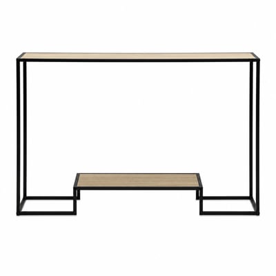 Console moderne 2 niveaux décor chêne L120cm CALICOSY