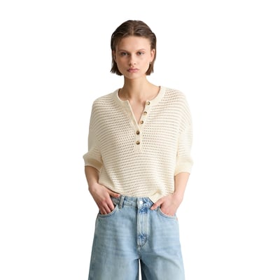 Pull à manches courtes relaxed en coton organique MARC O’POLO DENIM