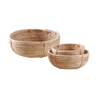 Corbeilles rondes en rotin naturel (lot de 3) AUBRY GASPARD