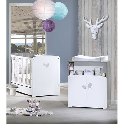 Chambre duo lit et Commode à langer en bois BABY PRICE