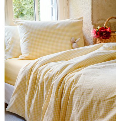 Housse de couette 1 personne en percale de coton bio, VICHY KADOLIS