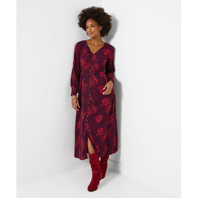 Robe Longue Boutonnée Roses Éclatantes JOE BROWNS