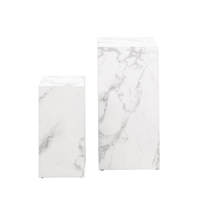 Lot de 2 sellettes effet travertin - PAPILIO DRAWER