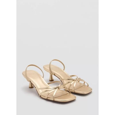 Sandales à talon métallisées à brides MANGO TEEN