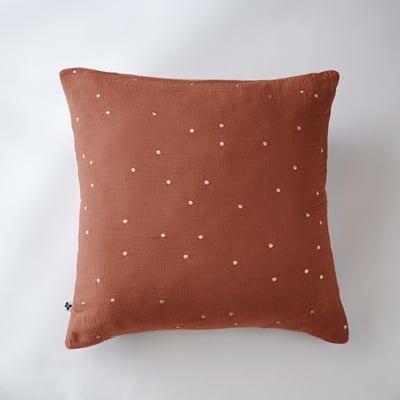 Taie d'oreiller Gaze Coton 60 x 60 cm Gaia Chics Granit EDEN