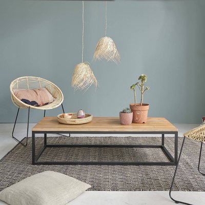 Table basse en teck massif et métal HUGO BERAH GETAH