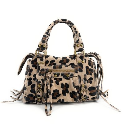 Mini-sac en cuir nubuck imprimé léopard SANDSTORM MINI LEO OH MY BAG