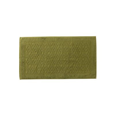 Tapis de bain coton et viscose de bambou SILVALYS CARRE BLANC