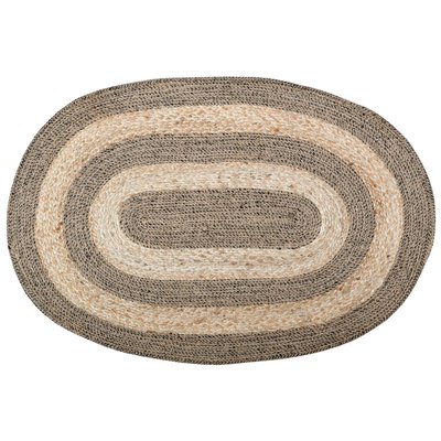 Tapis ovale en jute naturel et noir AUBRY GASPARD
