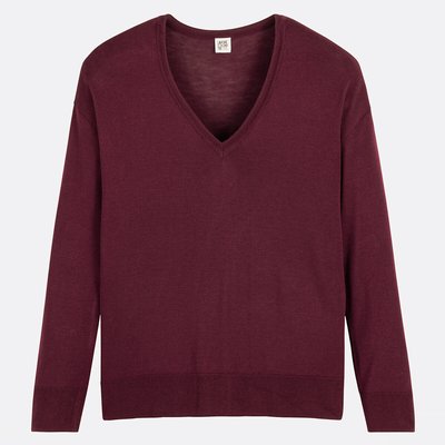 Jersey con cuello de pico de punto fino LA REDOUTE COLLECTIONS