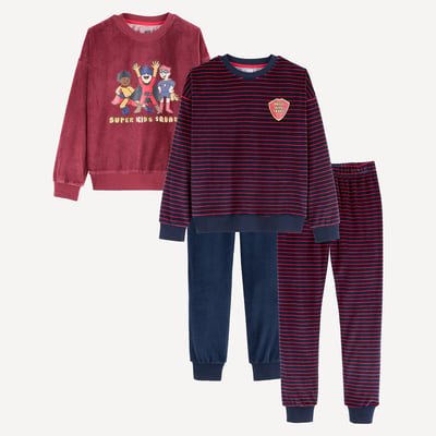 Lot de 2 pyjamas 2 pièces, en velours LA REDOUTE COLLECTIONS