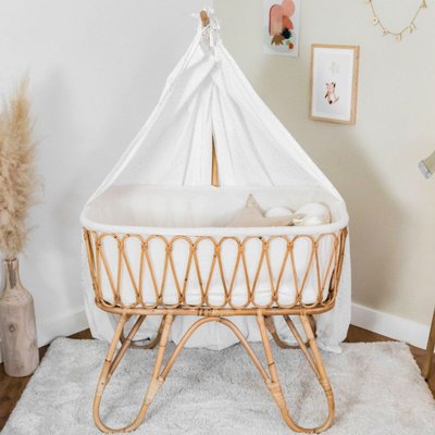 Lit/berceau bébé rotin naturel avec flèche de lit - JUNE SAUDARA COLLECTIONS