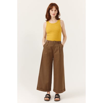 Pantalon Henia taille haute coupe large jambes droites allure structurée ARTLOVE