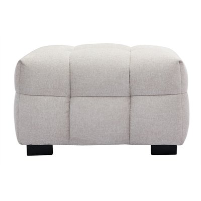 Pouf repose-pieds design en tissu effet velours texturé bleu foncé CORTO MILIBOO