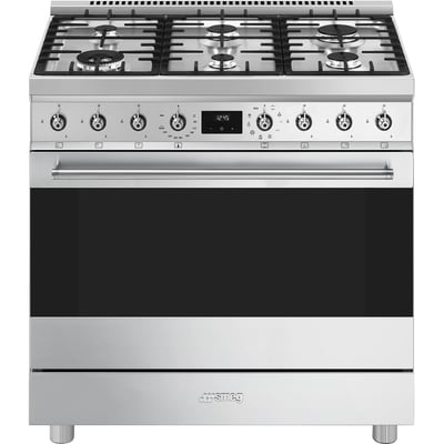 Piano de cuisson gaz 6 feux 90 cm C9GM SMEG
