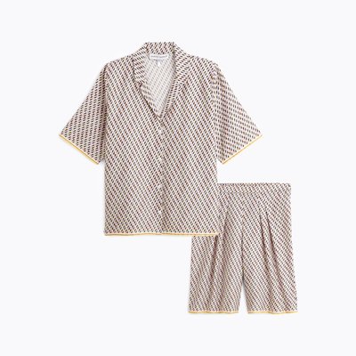 Pyjama short col tailleur en satin, CAMILLE LAURENCE TAVERNIER