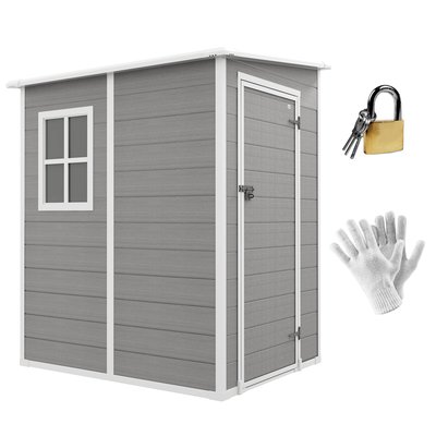Abri de jardin cabanon 1,54 m² - porte verrouillable, fenêtre, aération - alu. PP gris OUTSUNNY