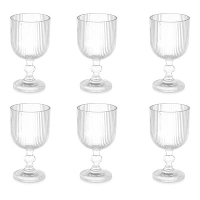 Set de 6 verres à eau en verre strié 37cl WADIGA