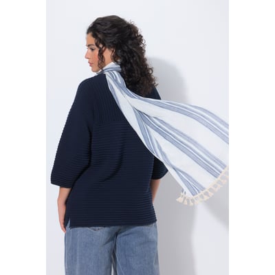 Écharpe en tissu, rayures et pompons ULLA POPKEN