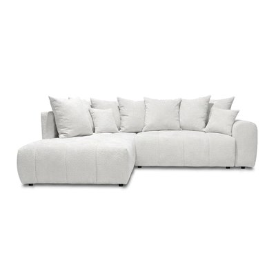 Canapé d'angle convertible 4 places en tissu bouclette, ROXELANE BOBOCHIC