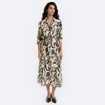 Robe chemise midi, manches longues, imprimée LA REDOUTE COLLECTIONS