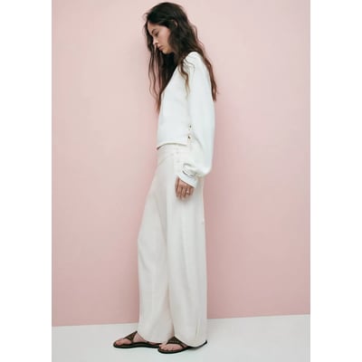 Pantalon barrel avec détail boutons MANGO TEEN