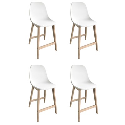 Lot 4 chaises d'ilot et bar en chêne ELIOS MOB IN