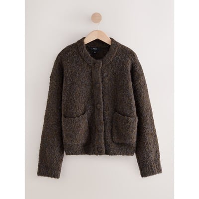 Cardigan ras du cou en maille bouclée NEXT