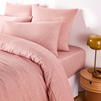 Housse de couette unie en coton/lin lavé, chambray, JILA LA REDOUTE INTERIEURS