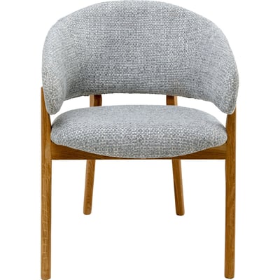 Chaise avec accoudoirs en polyester mélangé et chêne, AUGUST KARE DESIGN
