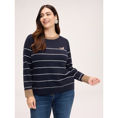 Pull rayé avec broderie FIORELLA RUBINO