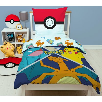 Parure de Lit Enfant Imprimée Réversible, PIKACHU STARTER EVOLUTION POKEMON