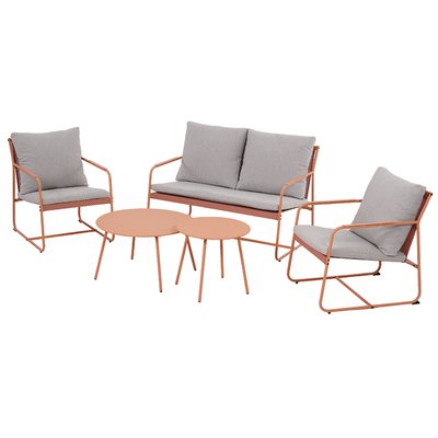 Salon de jardin 4 places en acier PANTONE