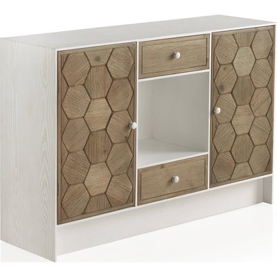Buffet bois de fresne  décor hexagonal et style rustique RECOLLECTION